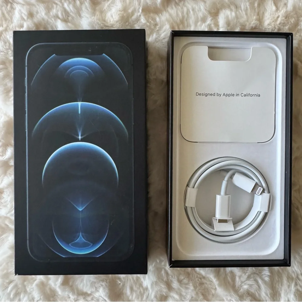 📦Apple iPhone 12 Pro Box +Accessories Pacific Blue📦(original cord Inc!) 128GB
